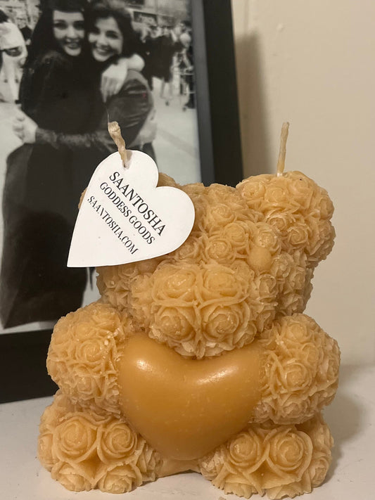 Non-Toxic Love Bear Beeswax Candle