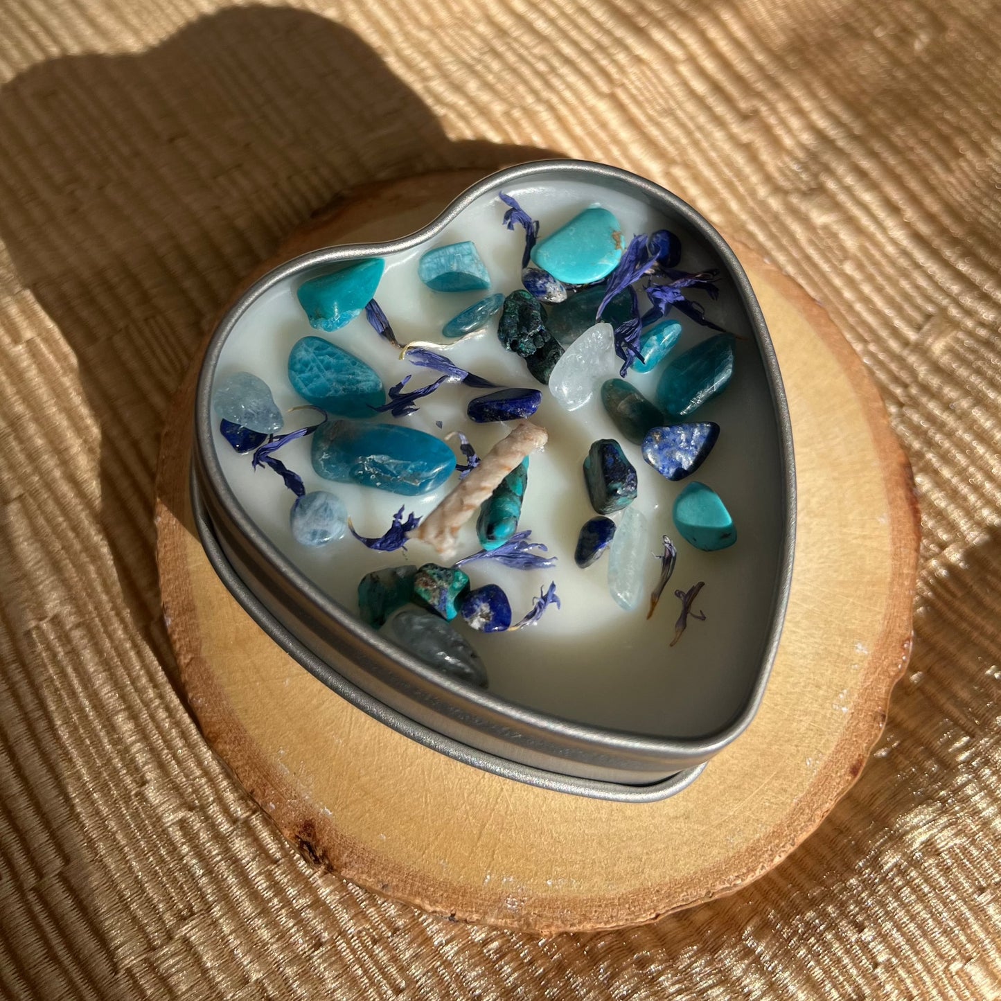 Heart Shaped Party Favor Candles| Soy Wax & Essential Oil Candles with Crystals
