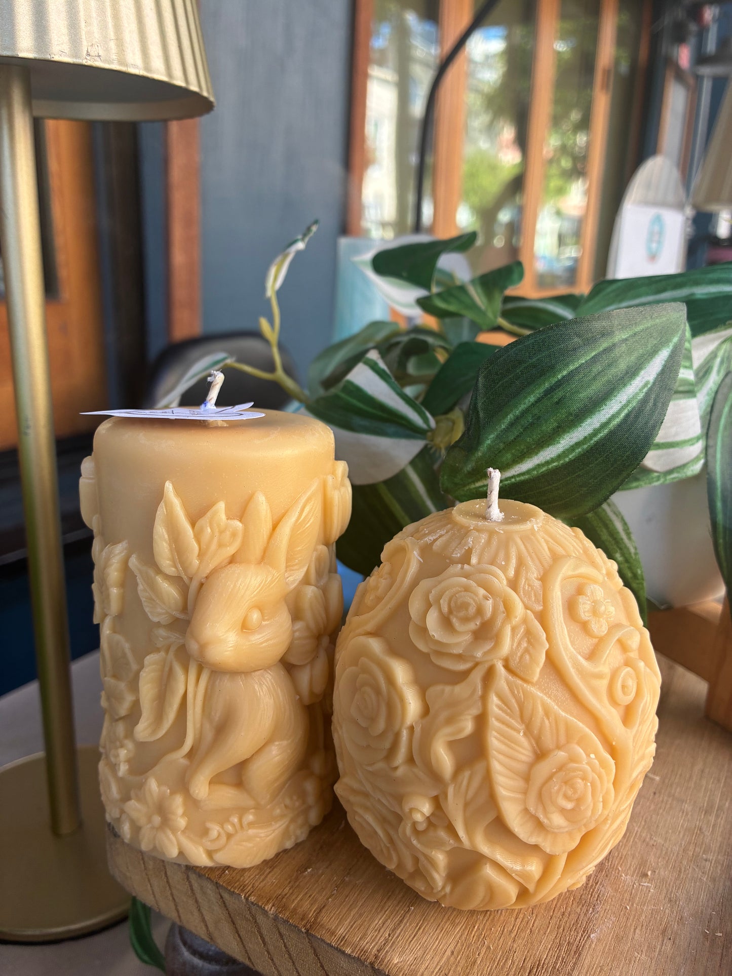 Bunny Beeswax Pillar Candle
