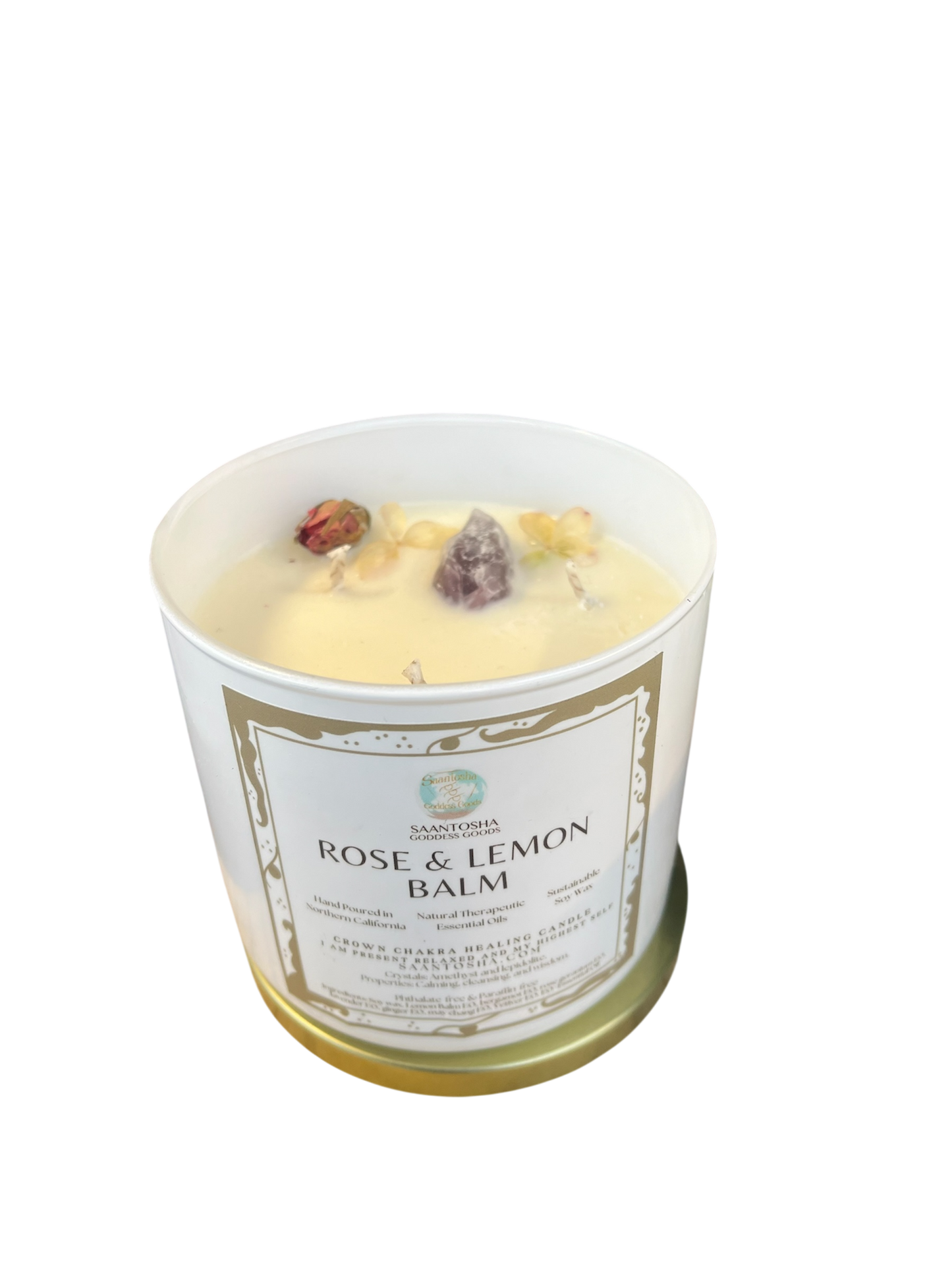 3-Wick Non-Toxic Candle with Crystals