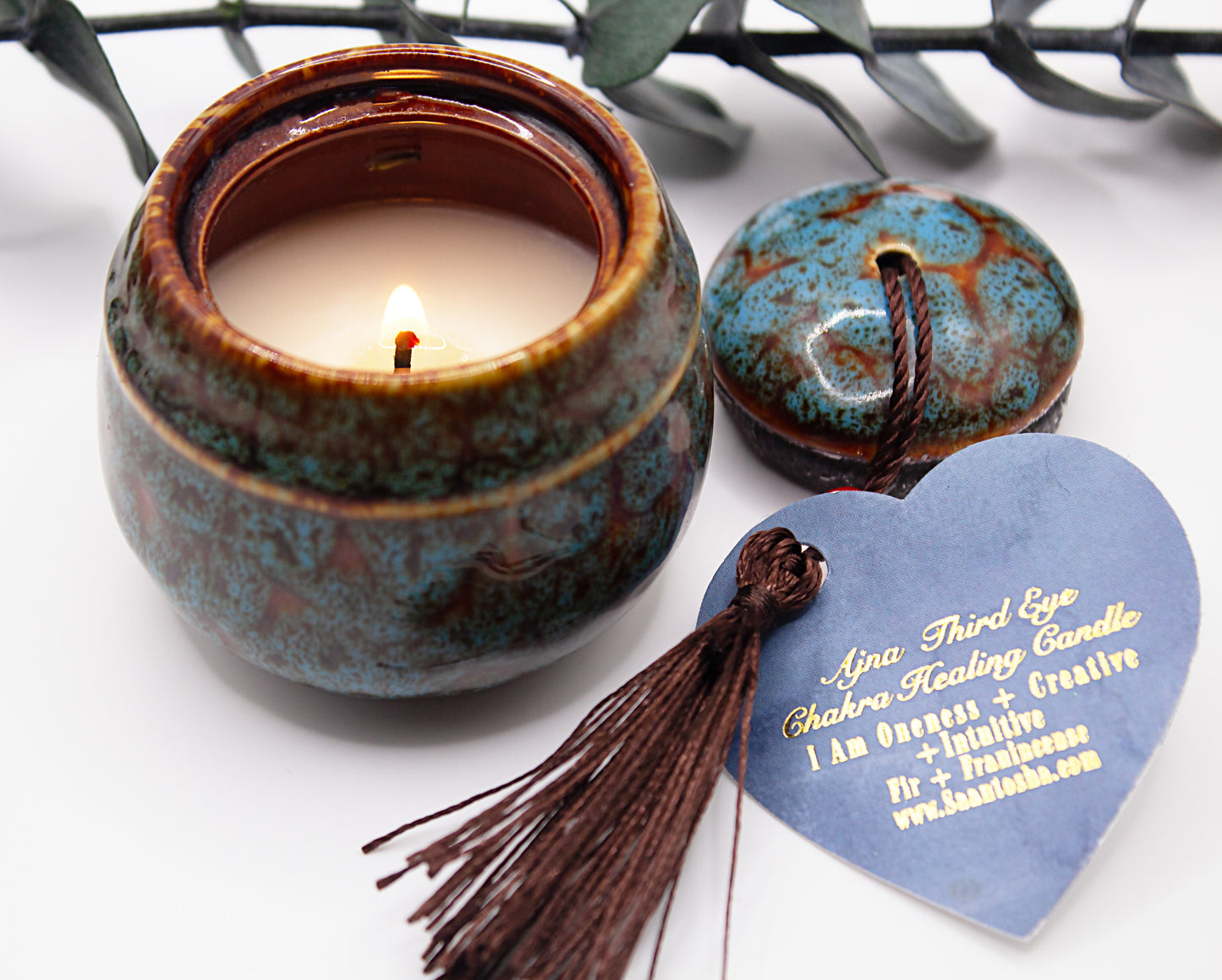 Ceramic Non-Toxic Candles with Crystals