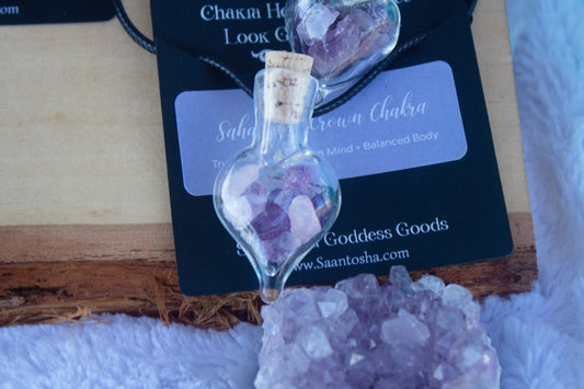 Rose Lemon Balm + Amethyst Aromatherapy Necklace