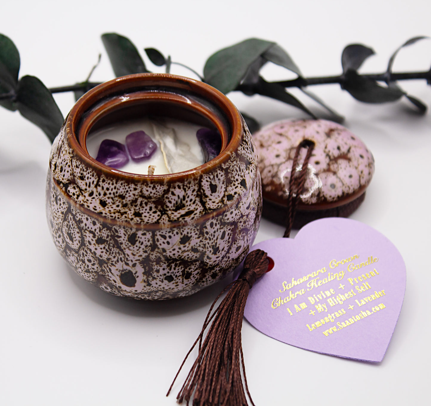 7 Non-Toxic Candle Set| Chakra Candles with Crystals