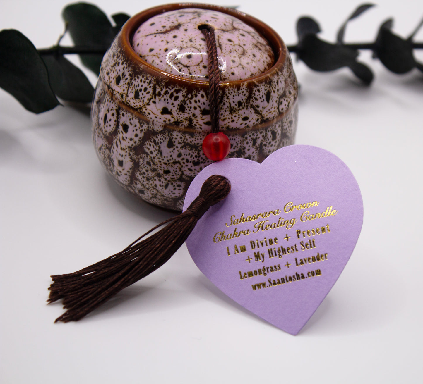 Ceramic Non-Toxic Candles with Crystals