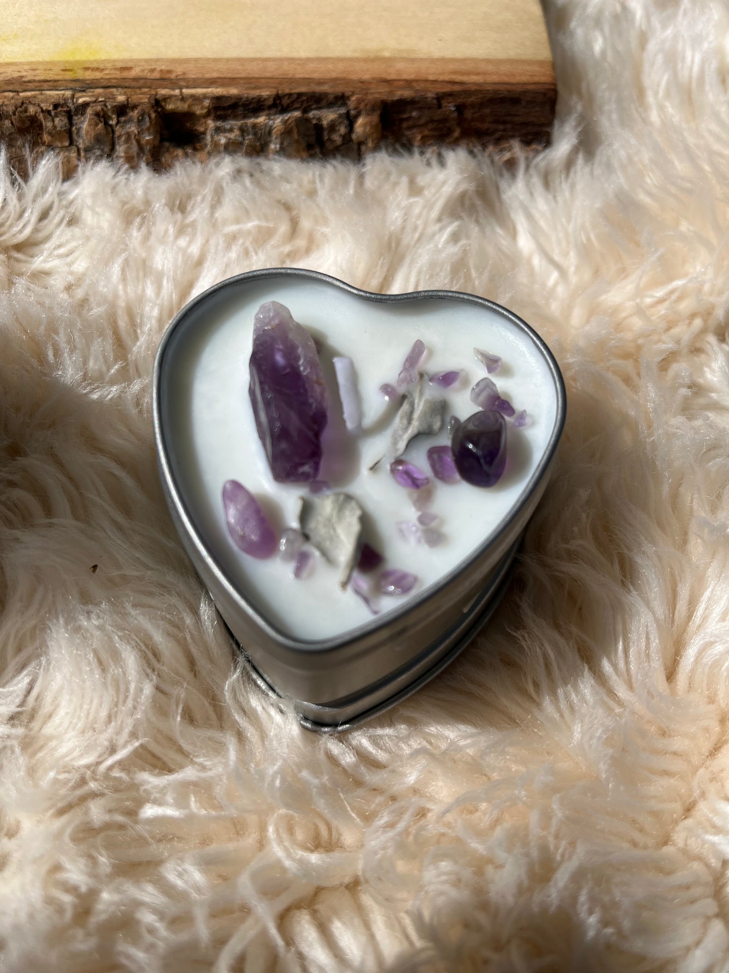 Heart Shaped Party Favor Candles| Soy Wax & Essential Oil Candles with Crystals