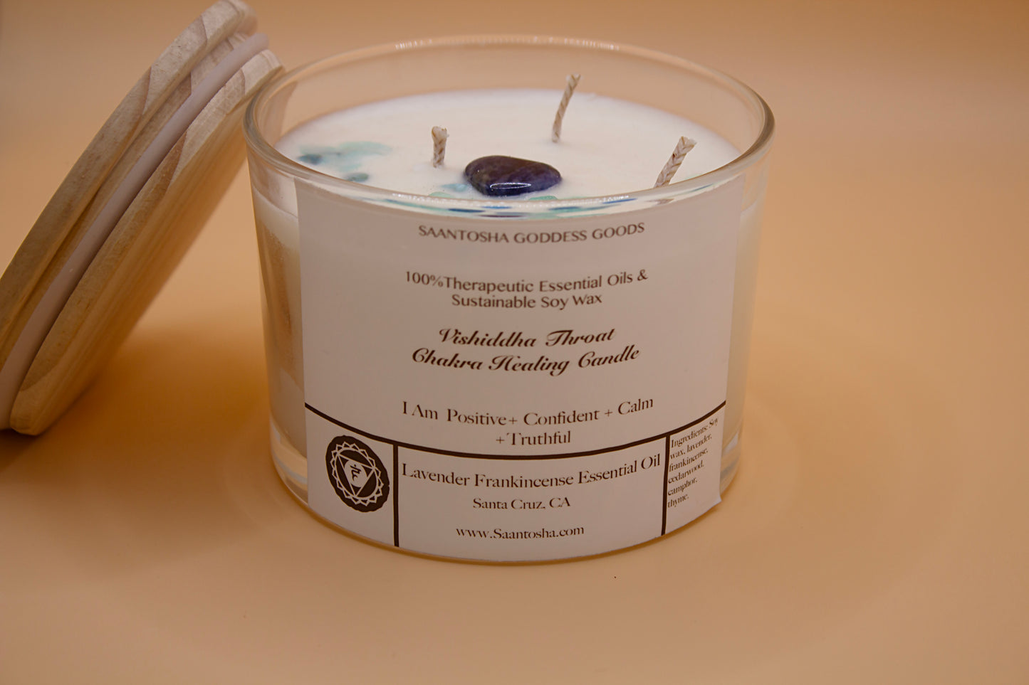 Large 3-Wick Non-Toxic Candles|Soy Wax & Essential Oil with Crystals
