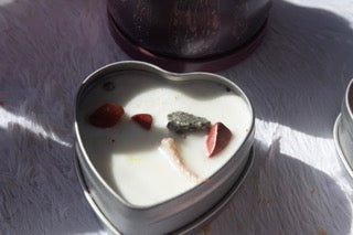 Heart Shaped Party Favor Candles| Soy Wax & Essential Oil Candles with Crystals