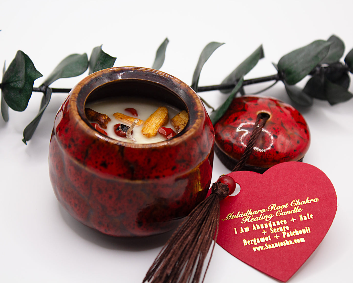 Mini Ceramic Non-Toxic Candles|Chakra Candles with Crystals