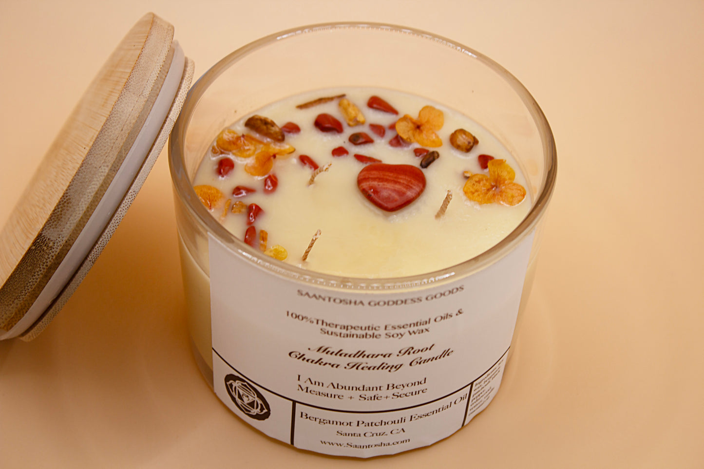 Large 3-Wick Non-Toxic Candles|Soy Wax & Essential Oil with Crystals