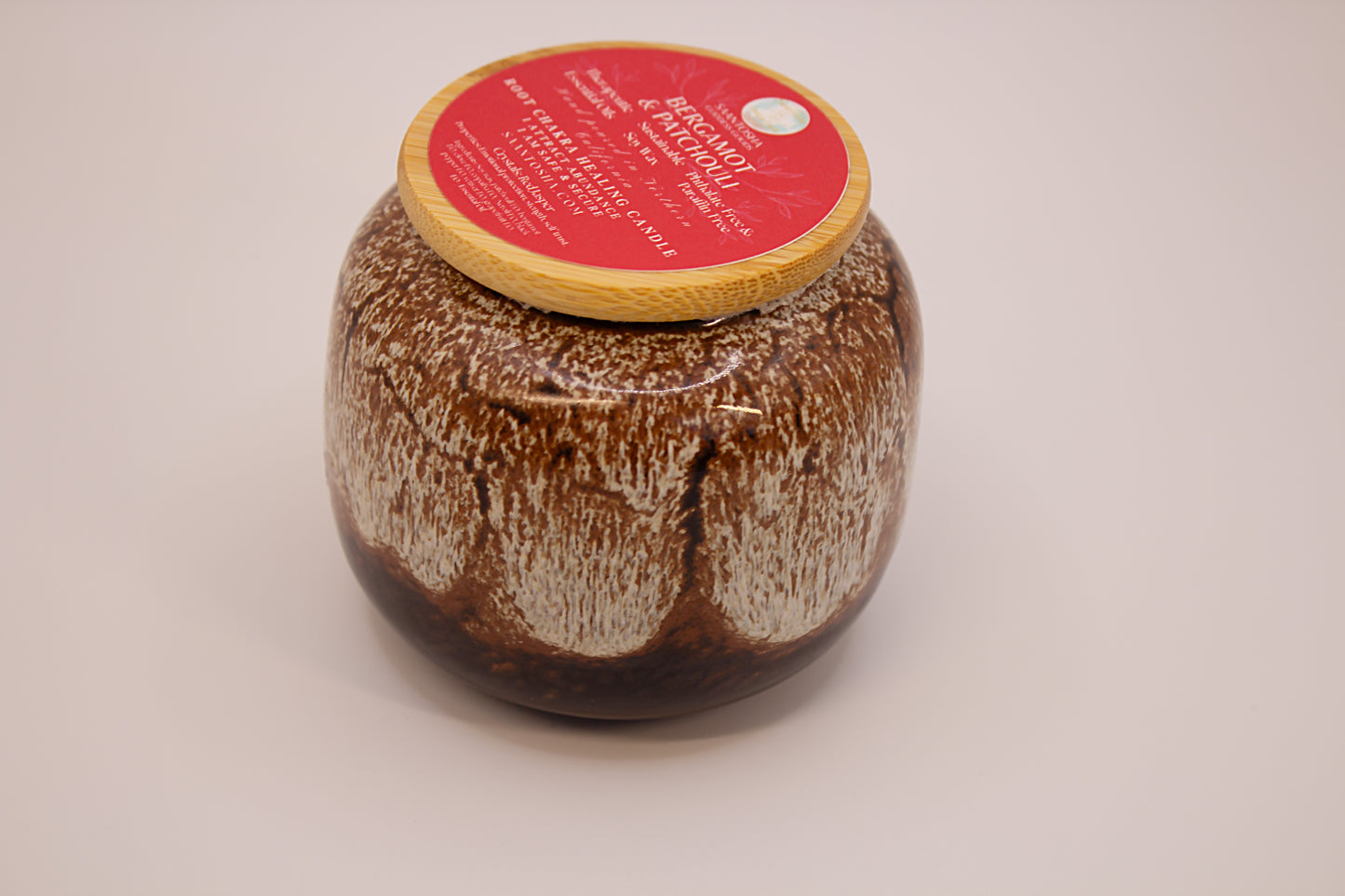 Ceramic Wood-Wick Non-Toxic Candles with Crystals
