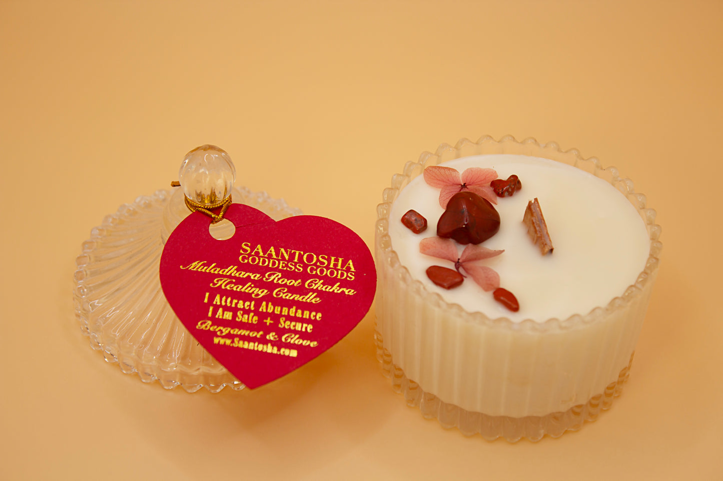 Vintage Non-Toxic Candles with Crystals