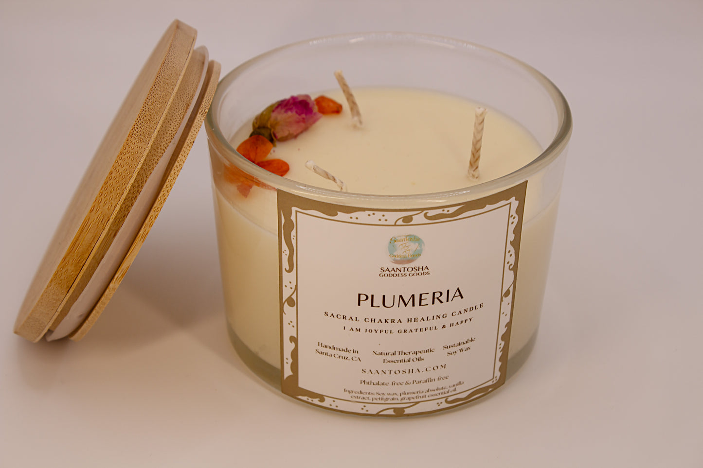 3-Wick Non-Toxic Candles with Crystals