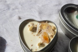 Heart Shaped Party Favor Candles| Soy Wax & Essential Oil Candles with Crystals