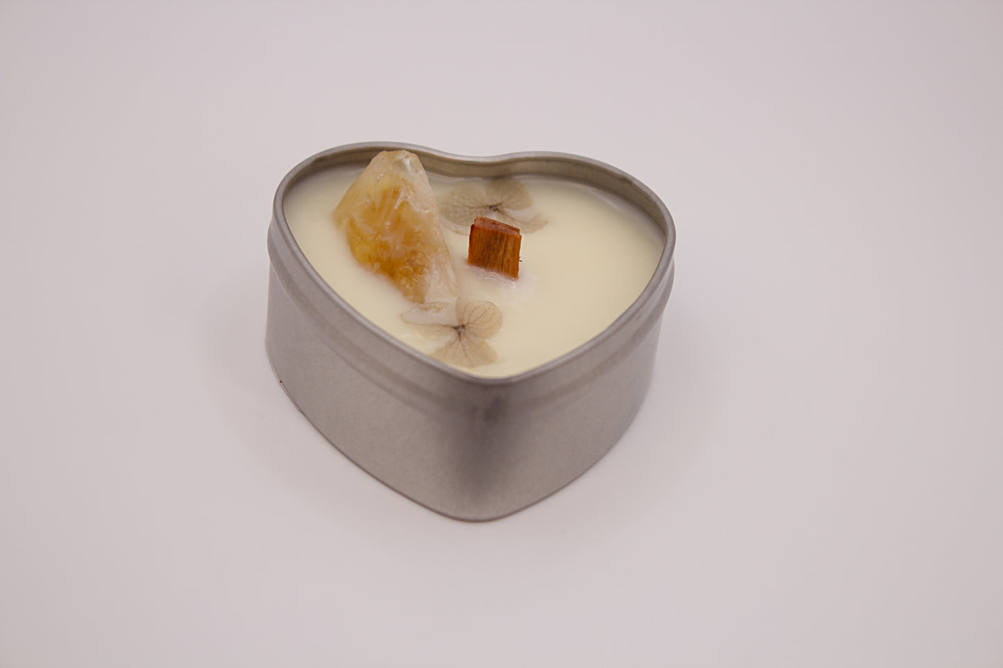 Heart Shaped Travel Candle| Soy Wax & Essential Oil Candles with Crystals