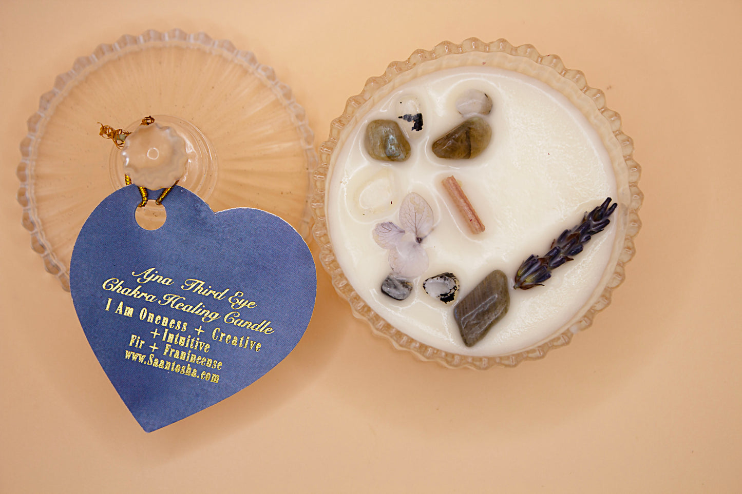 Vintage Non-Toxic Candles with Crystals