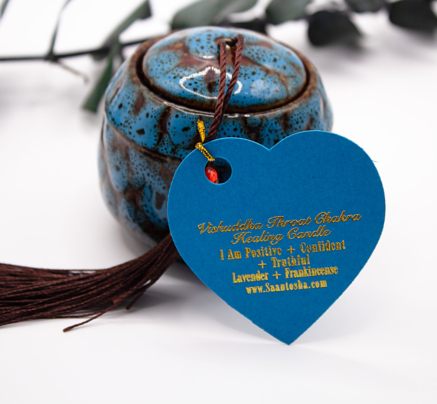Ceramic Non-Toxic Candles with Crystals