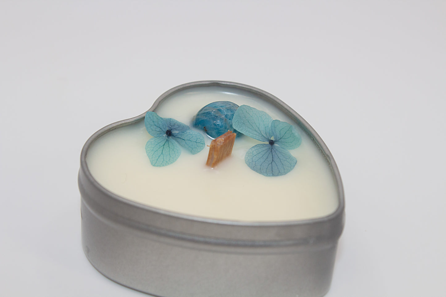 Heart Shaped Travel Candle| Soy Wax & Essential Oil Candles with Crystals
