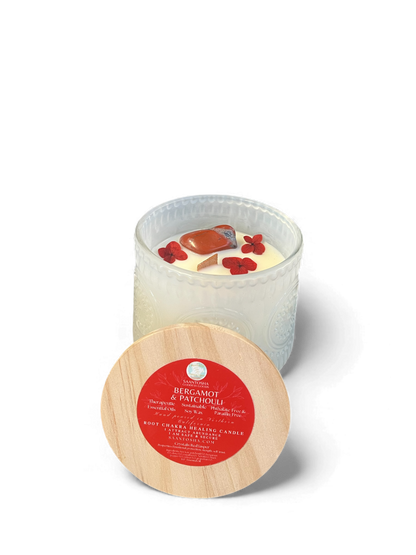 Vintage Non-Toxic Candle with Crystals| Wooden Wick