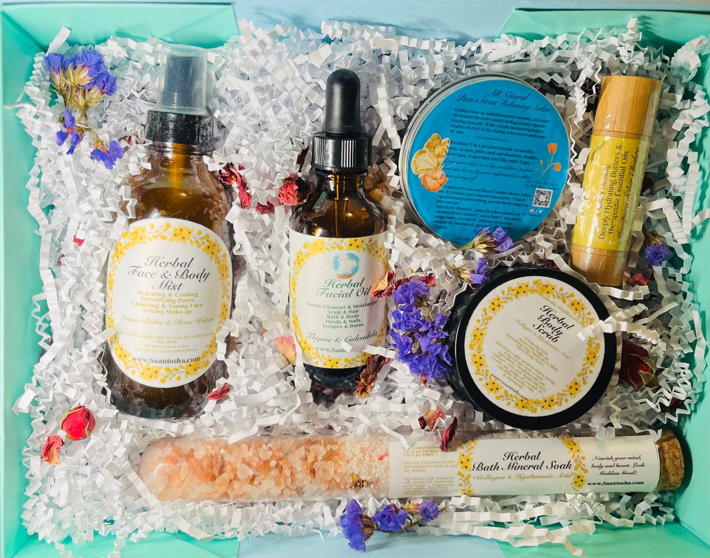 Herbal Skincare Ritual Set, Moisture Oil, Herbal Body Scrub