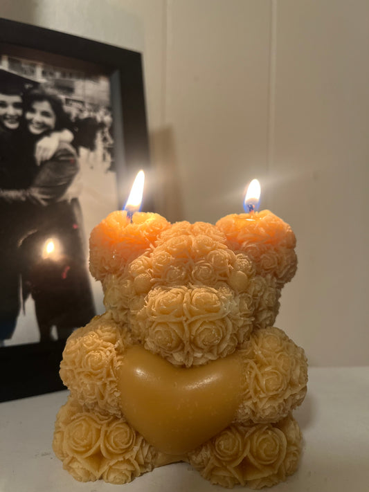Non-Toxic Love Bear Beeswax Candle