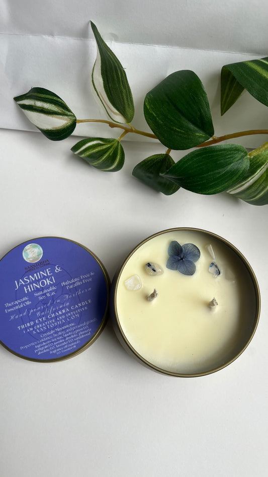 Two-Wick Non-Toxic Candles| Soy Wax & Essential Oils|Crystal & Botanical Infused