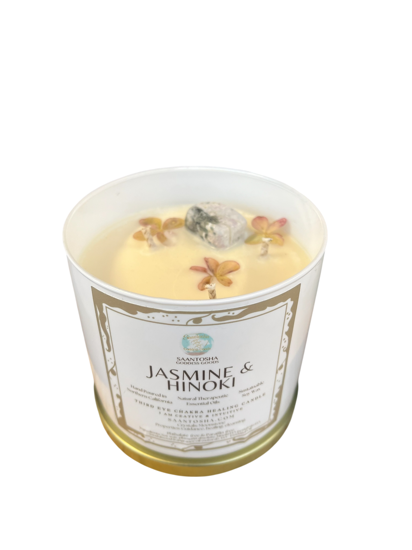 3-Wick Non-Toxic Candle with Crystals