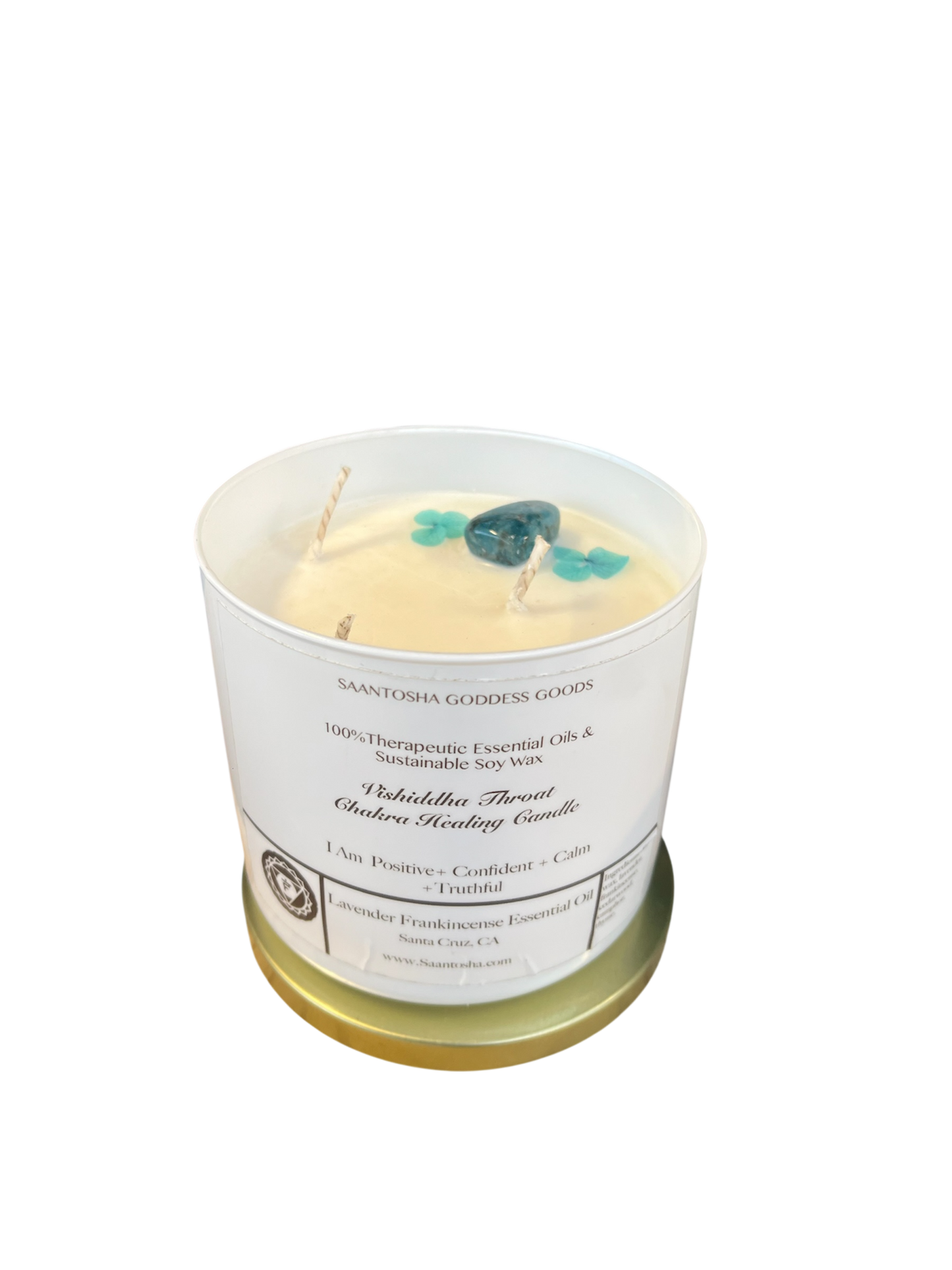 3-Wick Non-Toxic Candle with Crystals