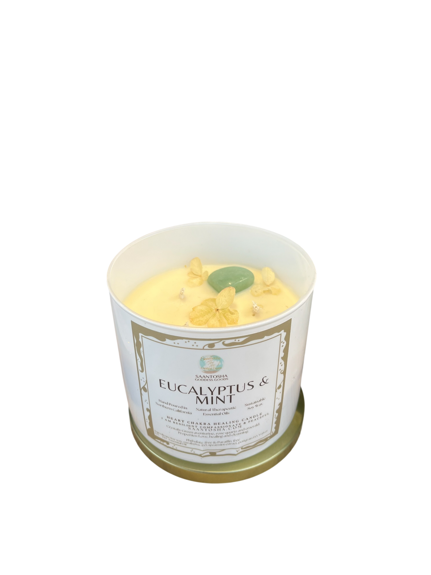 3-Wick Non-Toxic Candle with Crystals