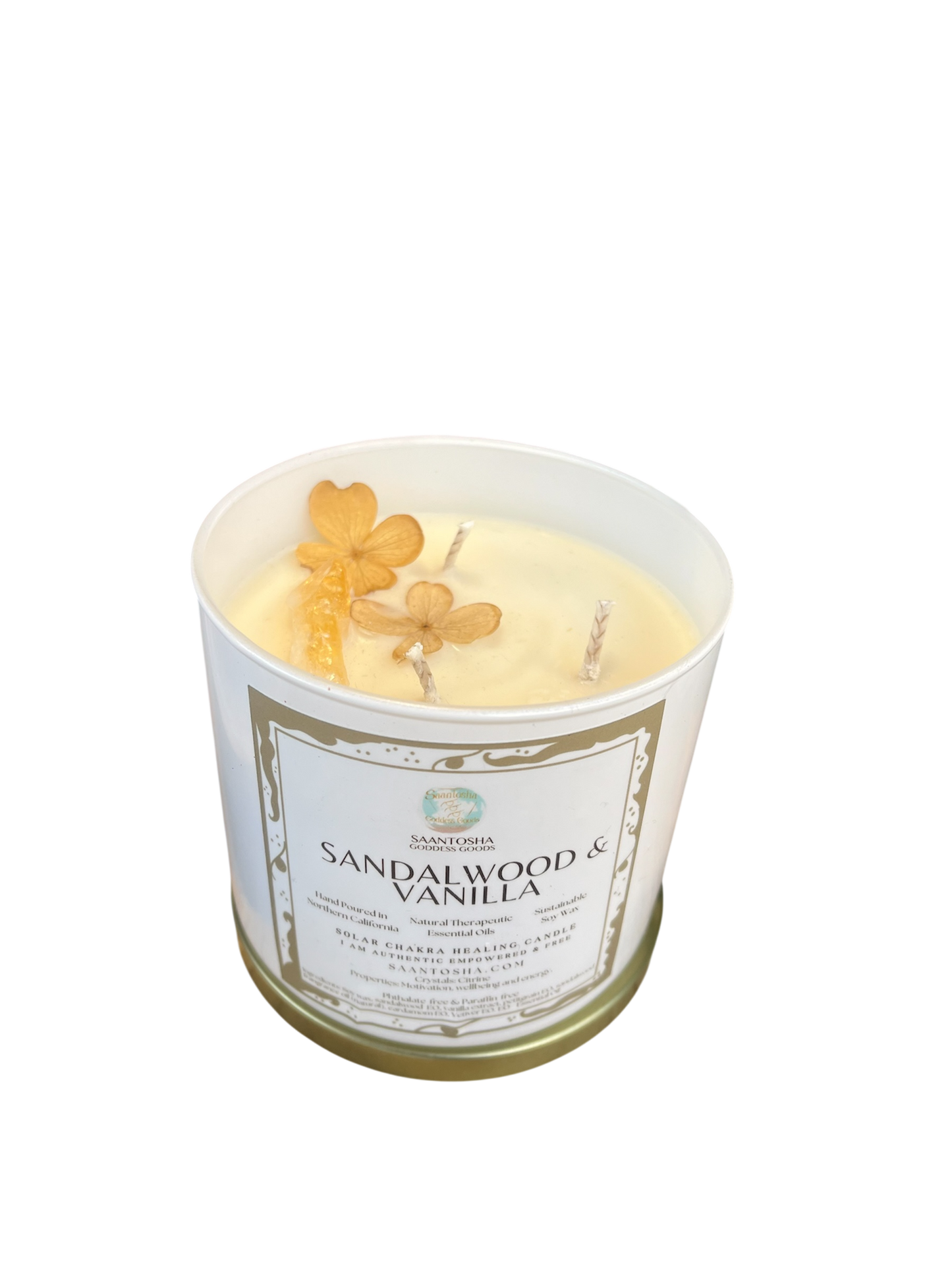 3-Wick Non-Toxic Candle with Crystals