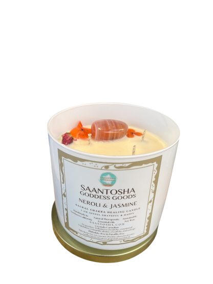 3-Wick Non-Toxic Candle with Crystals