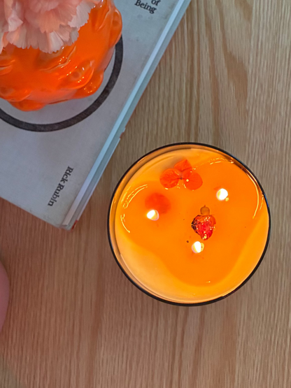3-Wick Beeswax 16oz Candle with Crystals