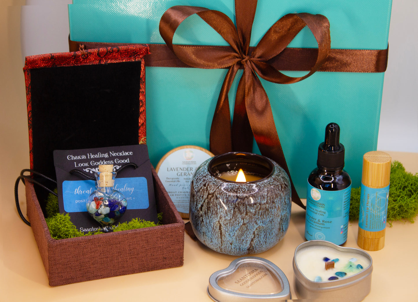 Aromatherapy Essential Oil Gift Set| Aromatherapy Necklace| Candle | Essential Oil|