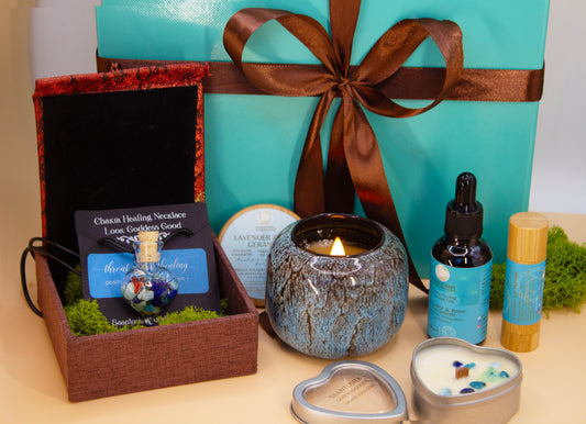 Aromatherapy Essential Oil Gift Set| Aromatherapy Necklace| Candle | Essential Oil|