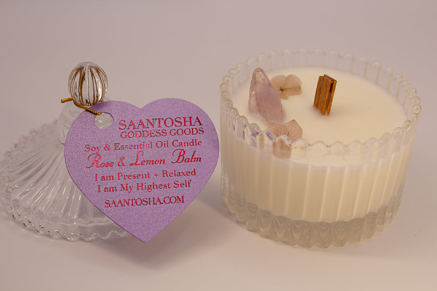 Vintage Non-Toxic Candles with Crystals
