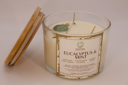 3-Wick Non-Toxic Candles with Crystals
