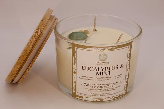 3-Wick Non-Toxic Candles with Crystals