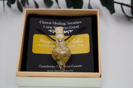 Ylang Citrus & Frankincense Aromatherapy + Solar Chakra Chakra Healing Necklace