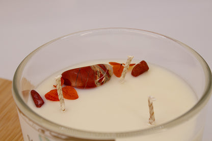 3-Wick Non-Toxic Candles with Crystals