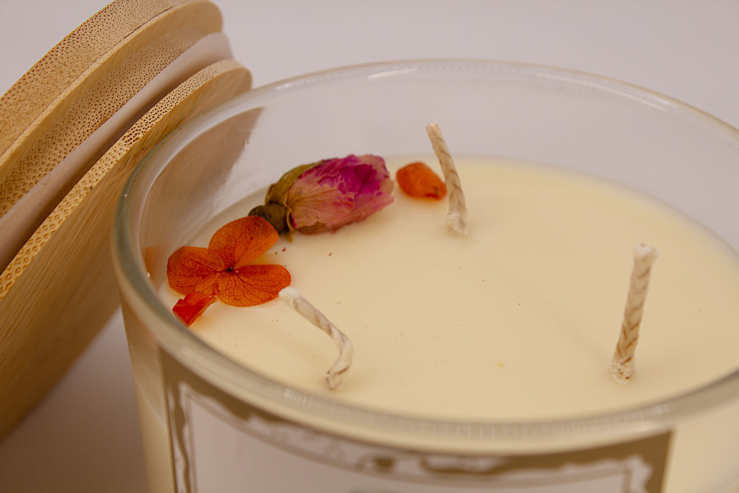 3-Wick Non-Toxic Candles with Crystals