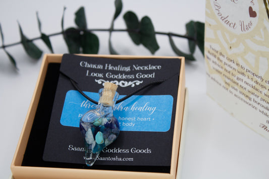 Lavender & Frankincense Aromatherapy Throat Chakra Necklace