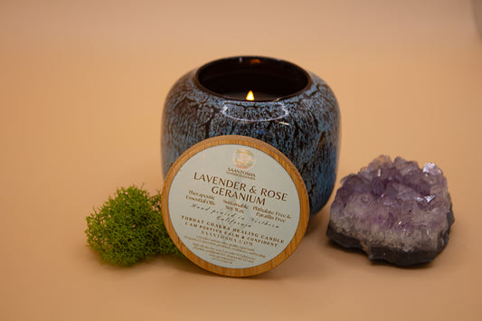 Ceramic Wood-Wick Non-Toxic Candles| Soy Wax & Essential Oil| Botanicals & Crystals Infused