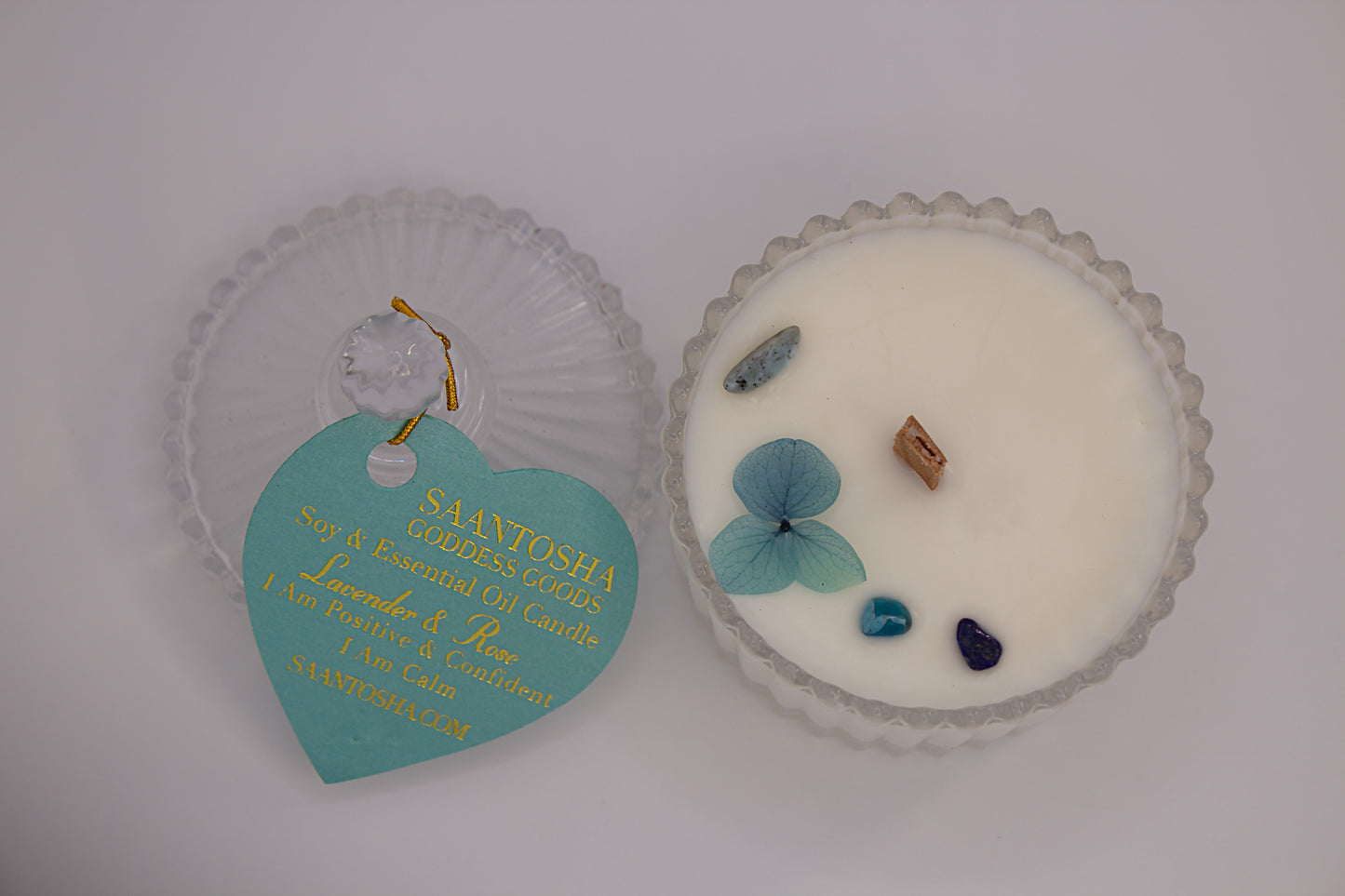 Vintage Non-Toxic Candles with Crystals